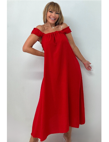 VESTIDO LAZO ROJO