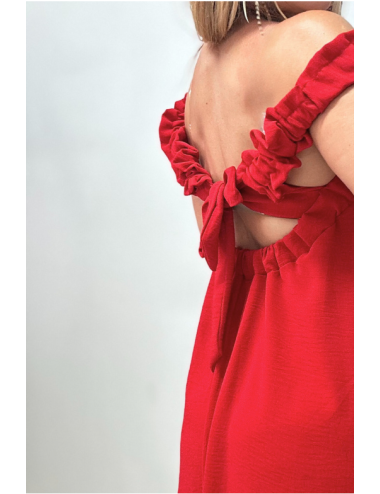 VESTIDO LAZO ROJO