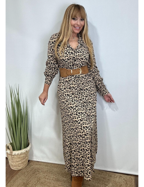 VESTIDO CAMISERO LEOPARDO